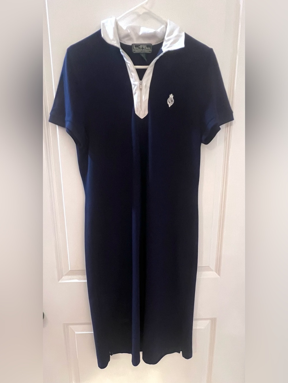 Ralph Lauren Navy and White Polo Midi Dress